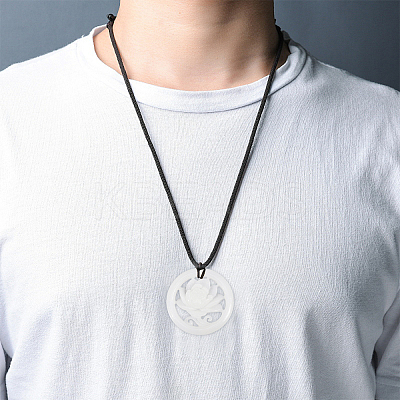 3Pcs Natural Afghan White Jade Hollow Big Pendants G-CA0001-79-1