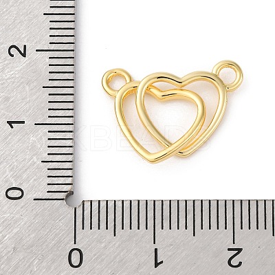 Brass Interlocking Heart Connector Charms LS-KK-V016-10G-1