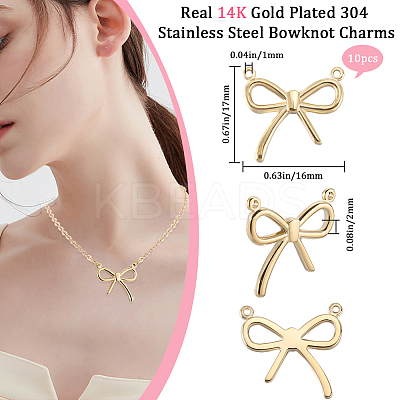 10pcs Ion Plating(IP) 304 Stainless Steel Pendants STAS-BBC0005-41-1