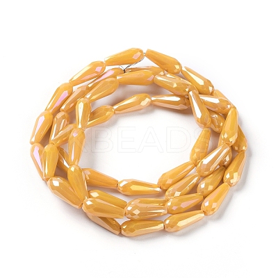 Electroplated Opaque Glass Beads Strands EGLA-L015-FR-B14-01-1