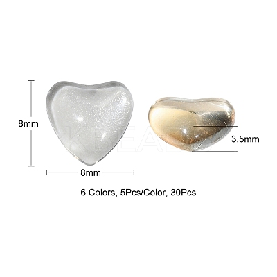 30Pcs 6 Colors Flat Back K9 Glass Rhinestone Cabochons MRMJ-YW0002-004-1