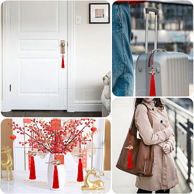 3Pcs 3 Styles Spring Festival Brass Gourd & Polyester Tassels Pendant Decorations HJEW-CA0001-71-1