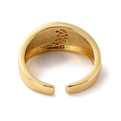 Moon Cubic Zirconia Dome Ring for Her RJEW-C017-12G-RS-1