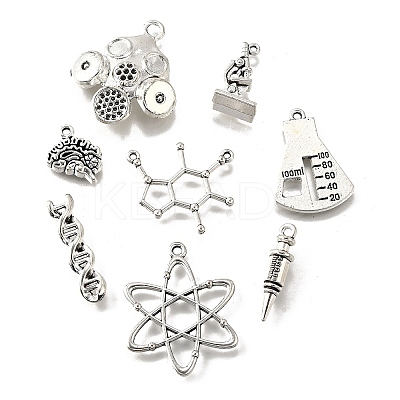 32Pcs 8 Styles Tibetan Style Alloy Charms TIBE-FP0001-07-1