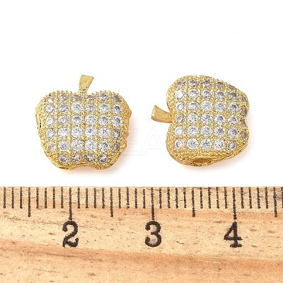 Brass Micro Pave Cubic Zirconia Charms KK-C086-11G-1