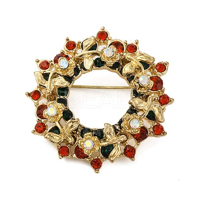 Rhinestone Alloy Brooches JEWB-M047-02G-06-1