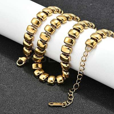304 Stainless Steel Rectangle Link Chain Neklaces for Women NJEW-R024-01G-1