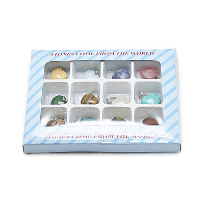 Natural & Synthetic Mixed Stone Pendants G-S293-03-B-1
