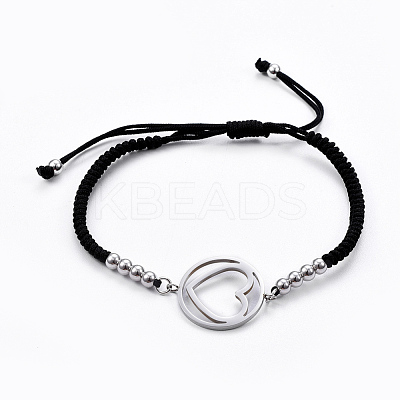 Adjustable Nylon Cord Braided Bead Bracelets BJEW-L640-05P-1