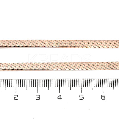 4mm Rack Plating Brass Herringbone Chain Necklaces for Women Men MAK-L044-17RG-1