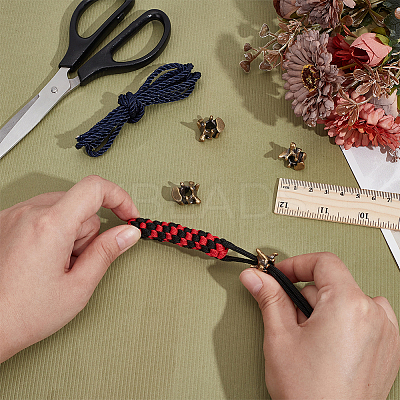 4Pcs Outdoor EDC Tool Brass Parachute Rope European Beads FIND-FG0003-74AG-1