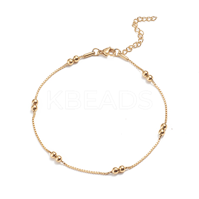 Ion Plating(IP) Stainless Steel Box Chain Anklets AJEW-G024-12G-1