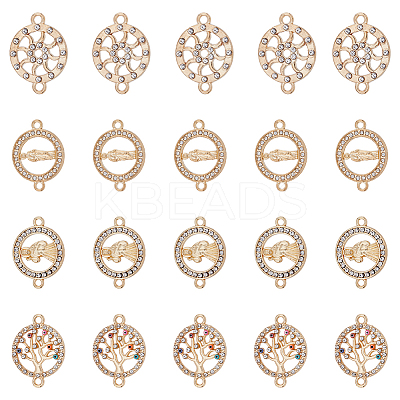 56Pcs 4 Styles Alloy Crystal Rhinestone Connector Charms FIND-DC0003-57-1