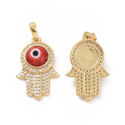 Brass Micro Pave Cubic Zirconia Pendants ZIRC-F136-03G-06-1