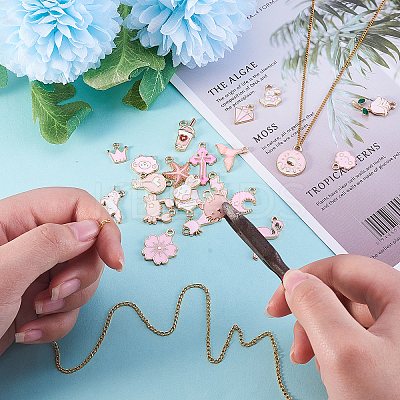 30Pcs 30 Style Alloy Enamel Pendants & Charms ENAM-CJ0001-116-1