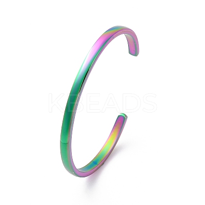 Ion Plating(IP) 304 Stainless Steel Cuff Bangles STAS-I110-10-4mm-M-1