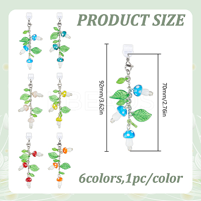 16Pcs 8 Style Plastic Mobile Dustproof Plugs HJEW-DR00281-1