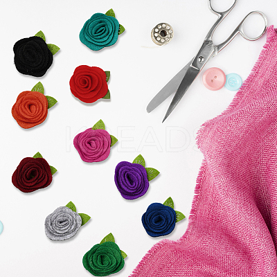 40Pcs 10 Colors Flower Non-Woven Accessories DIY-CY0001-73B-1