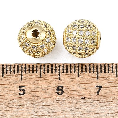 Round Brass Micro Pave Cubic Zirconia Beads LS-ZIRC-N016-01G-10mm-1