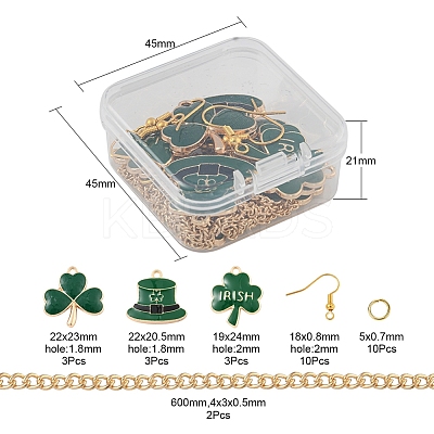 DIY Clover Pendant Jewelry Sets Making Kit DIY-YW0005-05G-1