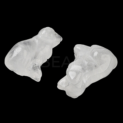 Natural Quartz Crystal Carved Dog Figurines DJEW-L023-A03-1