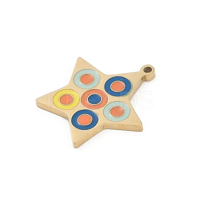 304 Stainless Steel Enamel Pendants STAS-I325-047G-1