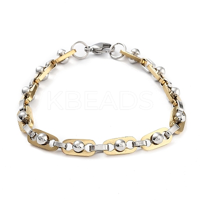 PVD Vacuum Plating 201 Stainless Steel Link Chain Bracelet BJEW-Z023-05P-1