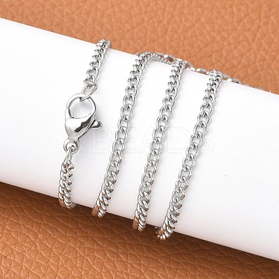 Tarnish Resistant Classic Plain 304 Stainless Steel Mens Womens Curb Link Chain Necklaces STAS-O037-114P-1