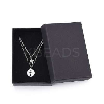 Non-Tarnish 304 Stainless Steel Tiered Necklaces X-NJEW-JN02350-02-1