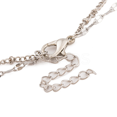 Alloy Double Layer Necklaces for Women NJEW-L123-01P-1