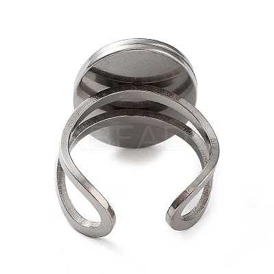 Non-Tarnish 304 Stainless Steel Cuff Pad Ring Settings STAS-M333-02A-P-1