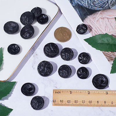 24Pcs 3 Style 1-Hole Alloy Shank Buttons BUTT-GF0001-37-1