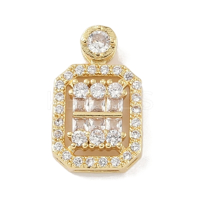 Rack Plating Brass Micro Pave Cubic Zirconia Pendants KK-A224-20G-03-1