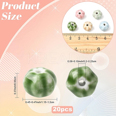 20Pcs Handmade Porcelain Beads PORC-YW0001-52E-1