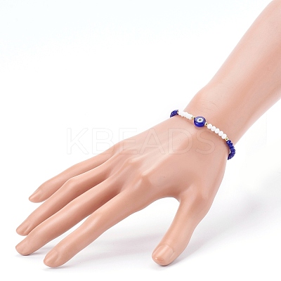 Faceted Glass Beaded Stretch Bracelets BJEW-JB05984-02-1