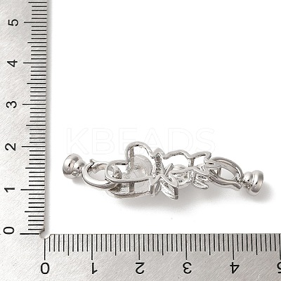 Brass Micro Pave Cubic Zirconia Fold Over Clasps KK-A227-15P-1