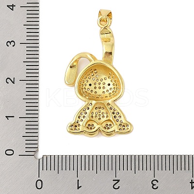 Rack Plating Brass Micro Pave Cubic Zirconia Pendants KK-S380-38B-G-1
