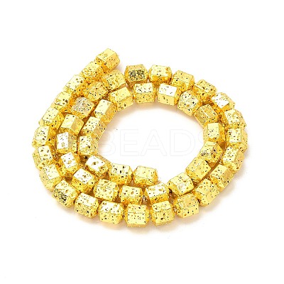 Electroplated Natural Lava Rock Beads Strands G-G984-09G-1