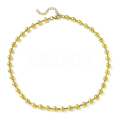 Ion Plating(IP) 304 Stainless Steel Bead Necklaces for Men Women NJEW-C053-05A-G-1