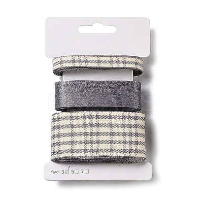 9 Yards 3 Styles Tartan Print Polyester Ribbon SRIB-C002-01C-1