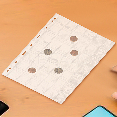 2Pcs PVC Coin Collection 9-Hole Binder Pages AJEW-LP0003-13B-1