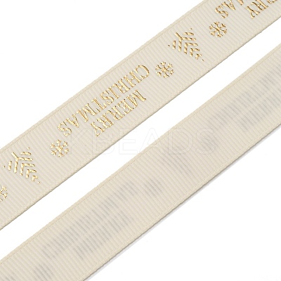 Flat Christmas Theme Polyester Grosgrain Ribbon OCOR-YWC0001-01A-01-1