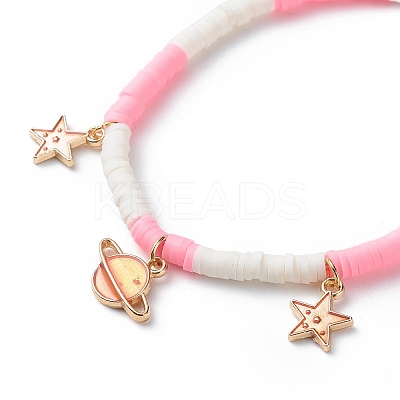 3Pcs 3 Styel Glass Seed & Polymer Clay Beaded Stretch Bracelets Set BJEW-JB08854-02-1