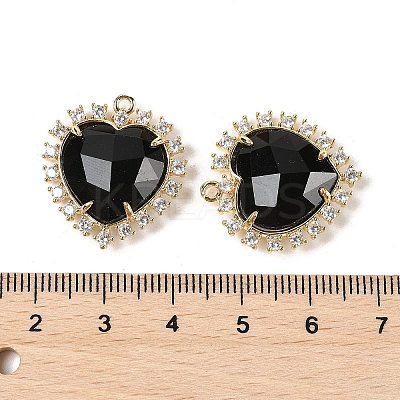 Natural Obsidian Faceted Heart Pendants G-I382-03G-04-1