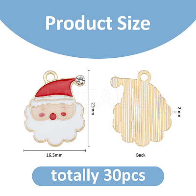 30Pcs Christmas Theme Alloy Enamel Pendants ENAM-FH0001-77-1