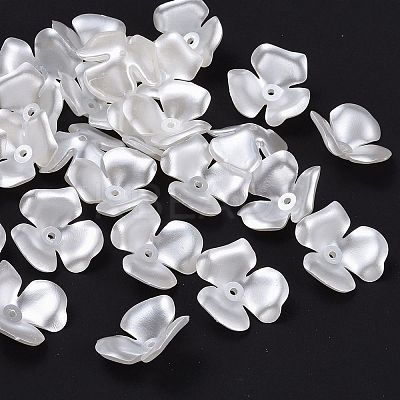 Flower Imitation Pearl Acrylic Bead Caps LS-OACR-L004-7226-1