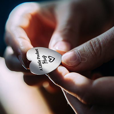 1 Set Friendship Theme Heart Double-Sided Engraved Stainless Steel Commemorative Decision Maker Coin AJEW-GL0001-60-005-1