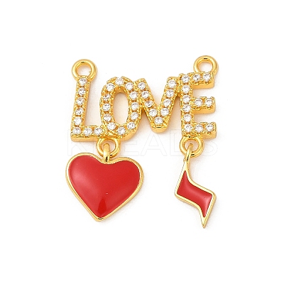 Brass Micro Pave Cubic Zirconia Acrylic Pendants KK-D291-11G-1