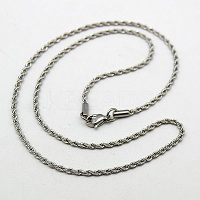 Tarnish Resistant 304 Stainless Steel Necklaces Men's Rope Chain Necklaces LS-NJEW-G038-101-1