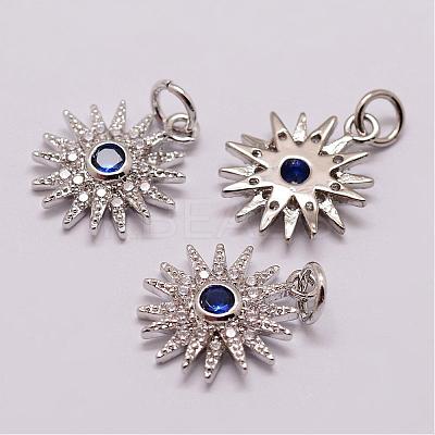 Brass Micro Pave Cubic Zirconia Charms ZIRC-K056-03P-NR-1
